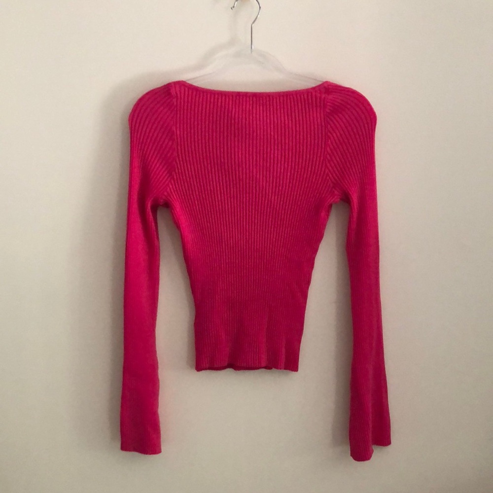 H&M Fuchsia Ribbed Knit Top - Picture 6 of 7